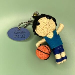 Baller Voodoo Doll Keychain - Blue and Orange